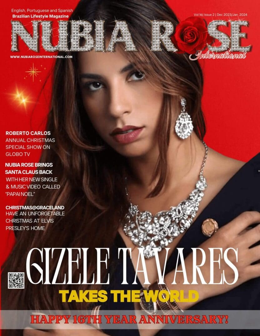 Gizele Tavares graces the cover of Nubia Rose magazine in elegant jewelry.