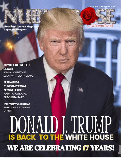 Magazine cover featuring Donald Trump with bold headline about his White House return.