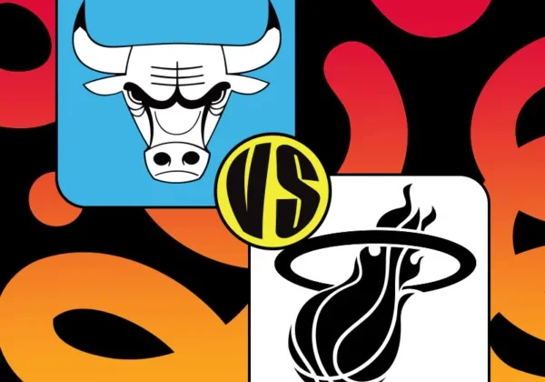 Basketball team logos with "VS" symbol.