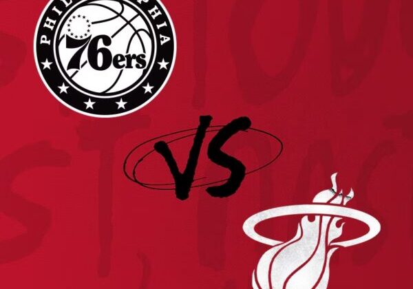 Philadelphia vs Miami basketball game graphic.