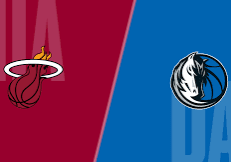 Miami Heat vs. Dallas Mavericks logos graphic.